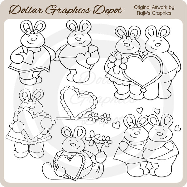 My Bunny Valentine - Digital Stamps