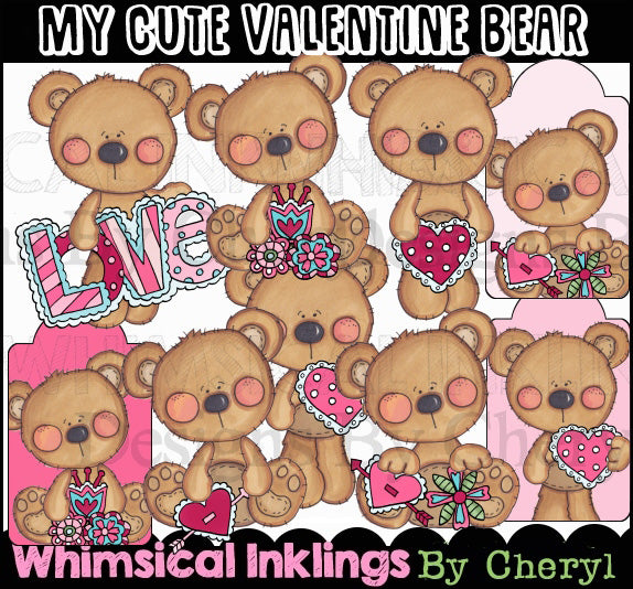 My Cute Valentine Bear Graphic Collection  (WI)