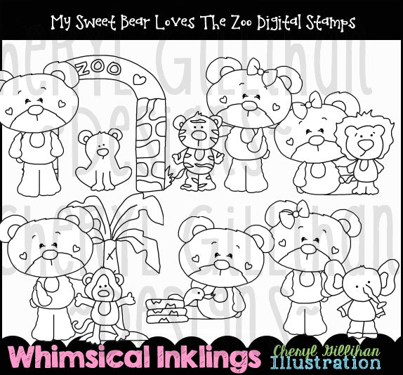 My Sweet Bear_Loves The Zoo...Digital Stamps
