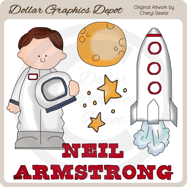 Neil Armstrong - Clip Art