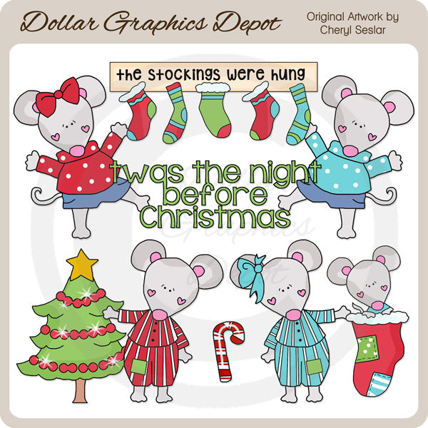 Night Before Christmas 1 - Clip Art