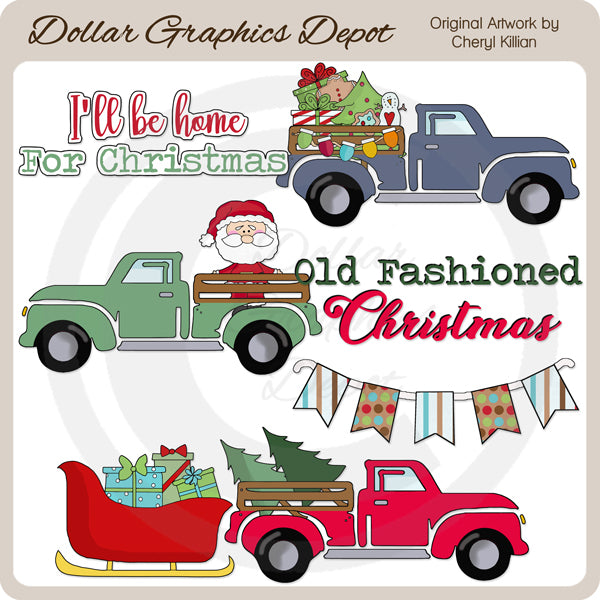 Old Fashioned Christmas - Clip Art