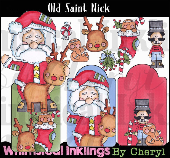 Old Saint Nick...Hand Colored Graphic Collection