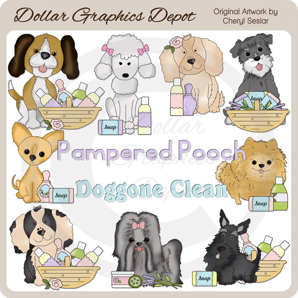 Pampered Puppies - Clip Art - DCS Exclusive