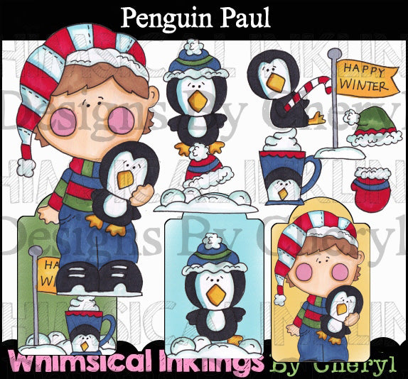 Penguin Paul_Hand Colored Graphic Collection