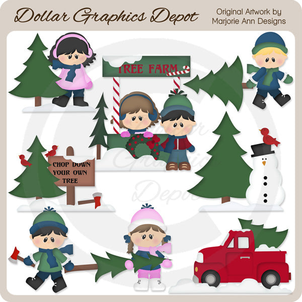 Picking Out The Perfect Tree 1 - Clip Art