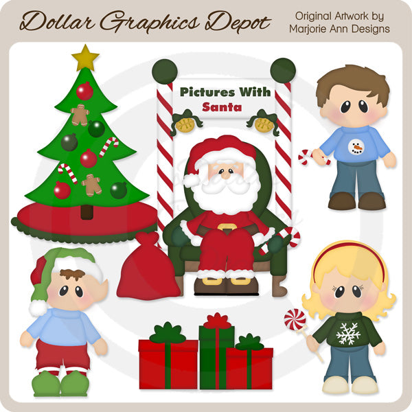 Pictures with Santa - Clip Art