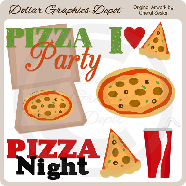 Fiesta De Pizza - Clipart