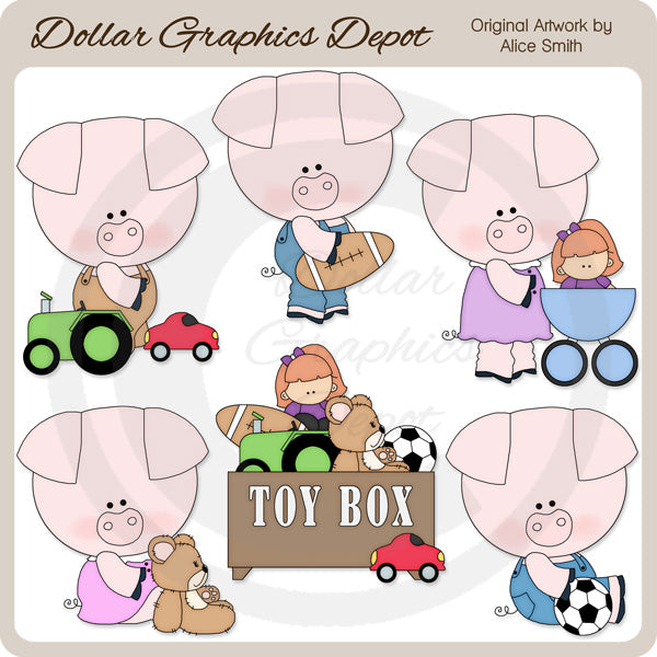 Playtime Piggies - Clip Art