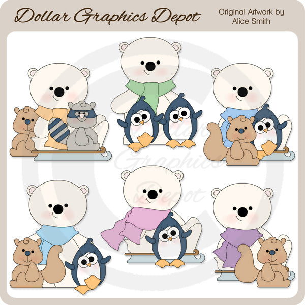 Polar Bear Friends - Clip Art - DCS Exclusive