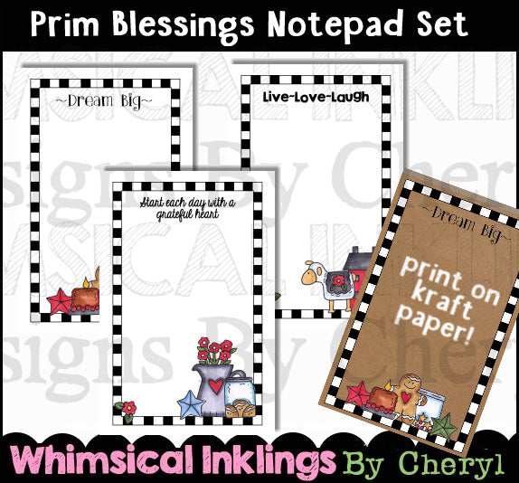 Prim Blessings Notepad  (WI)