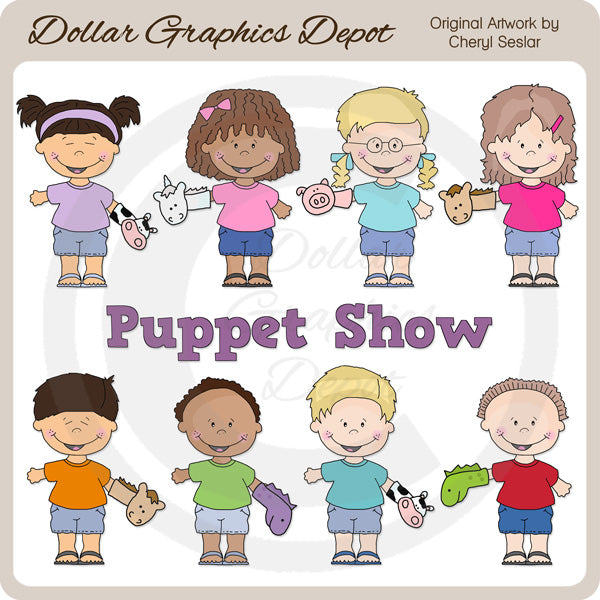 Puppet Show Kids - Clip Art