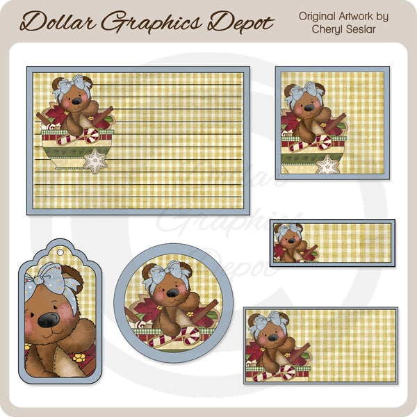 Raggedy Bears - Christmas Tags and Labels