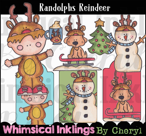 Randolphs Reindeer...Hand Colored Graphic Collection