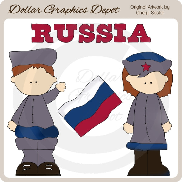 Russian Kids - Clip Art