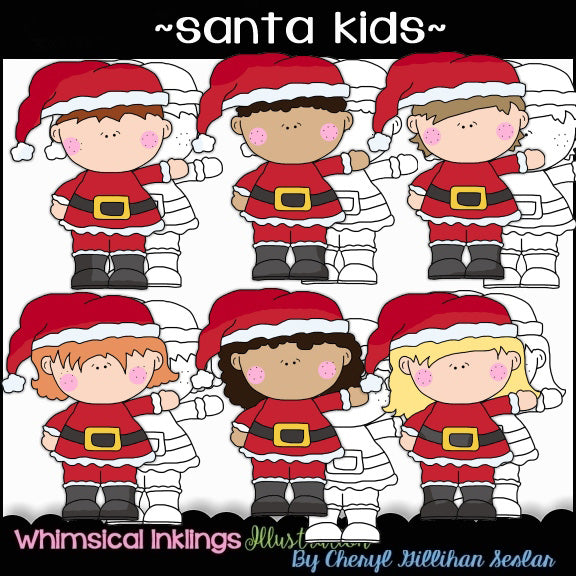 Santa Kids...Clipart Collection