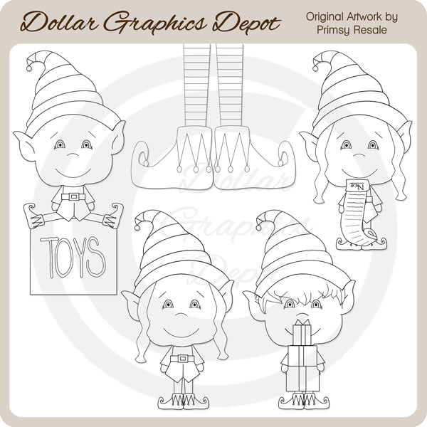 Santa's Lil' Helpers - Digital Stamps
