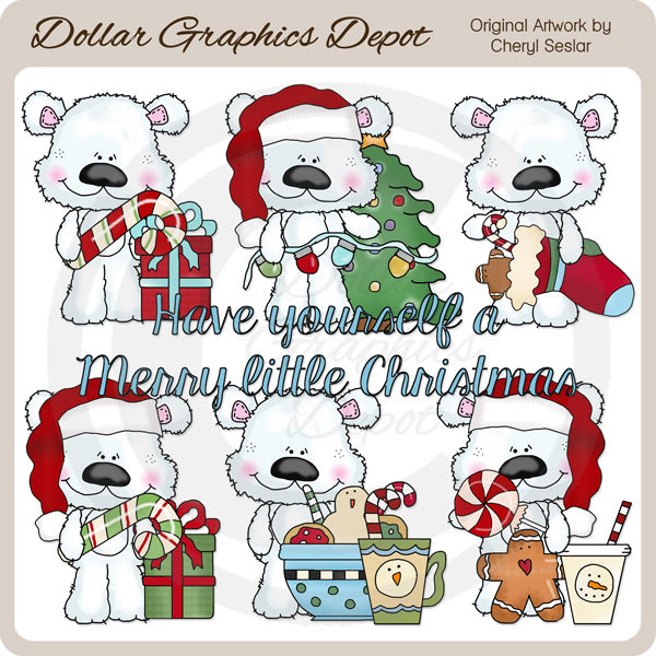 Orso polare trasandato - Buon Natale - ClipArt