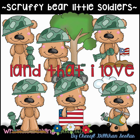 Scruffy Bear...Little Soldiers