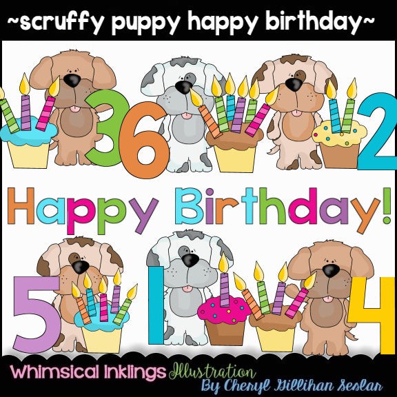 Scruffy Puppy...Happy Birthday Puppies