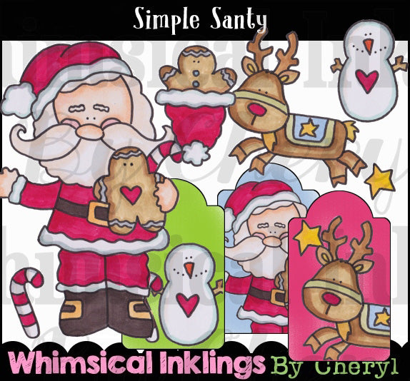 Simply Santy... Colección gráfica coloreada a mano