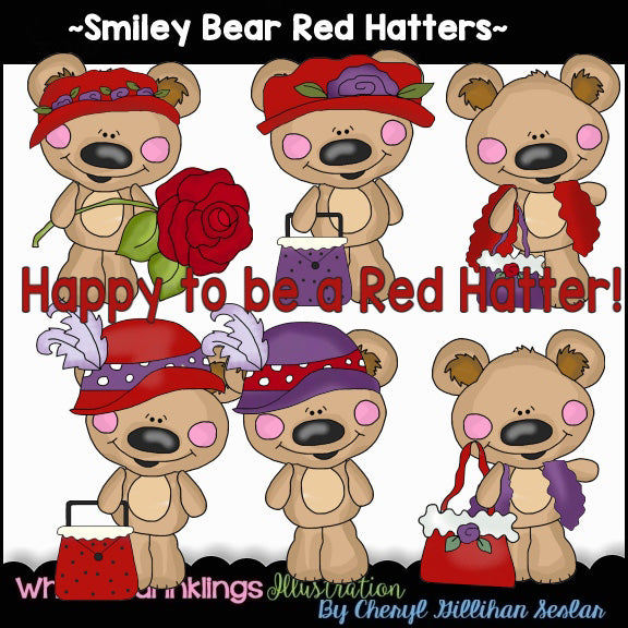 Smiley Bears...Red Hatters