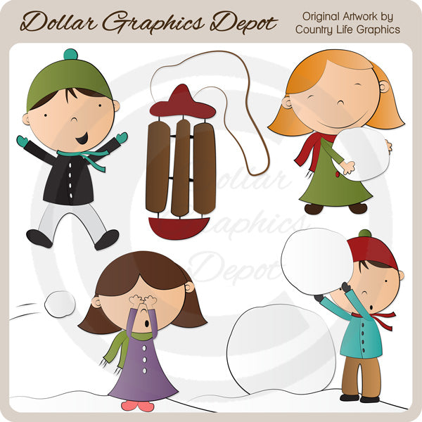 Snowball Kids 2 - Clip Art