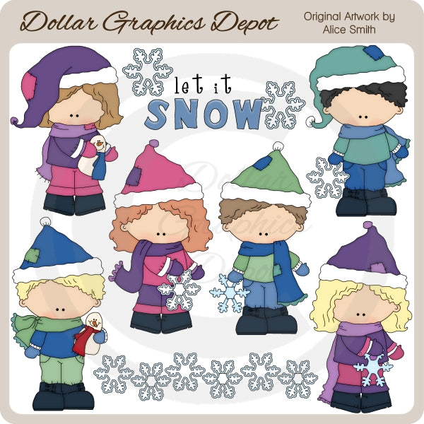 Snowflake Kids - Clip Art - *DCS Exclusive*