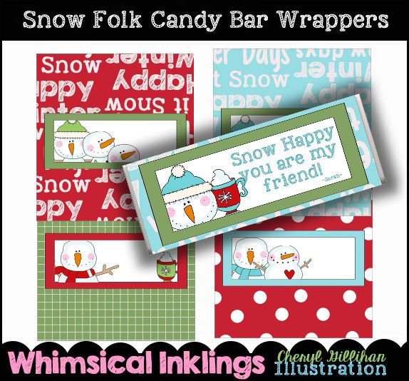 Snow Folk...Hershey Candy Bar Wrappers