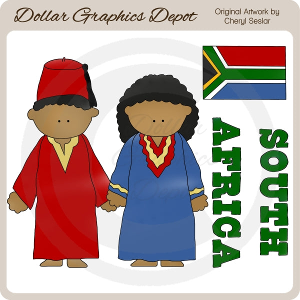 Niños Sudafricanos - Clipart