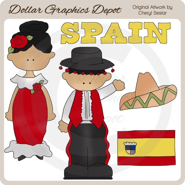 Spanish Kids - Clip Art