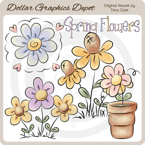 Spring Flowers 1 - Clip Art