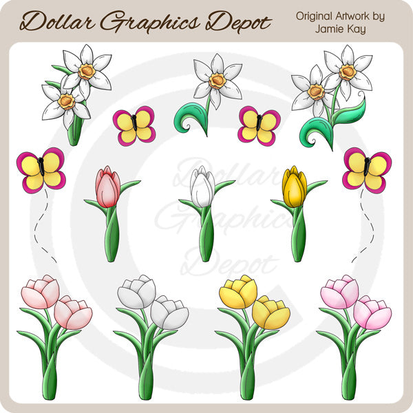 Spring Flowers - Clip Art