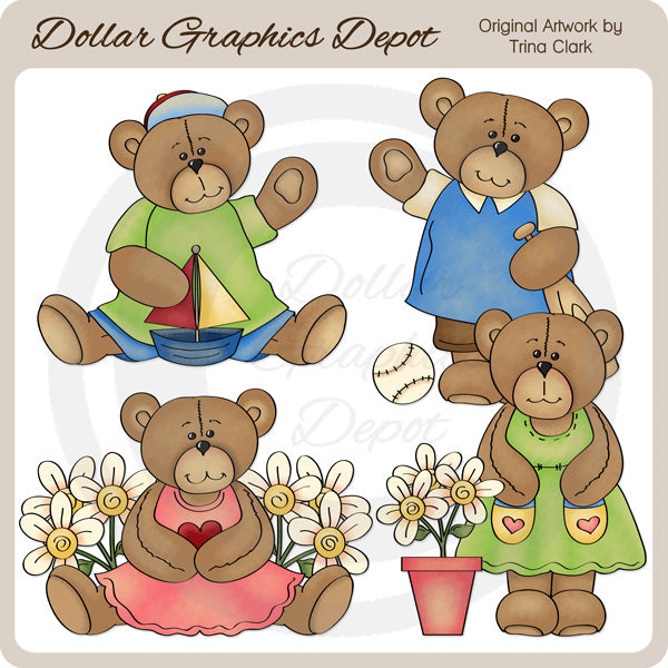 Osos Cutie De Verano - Clipart