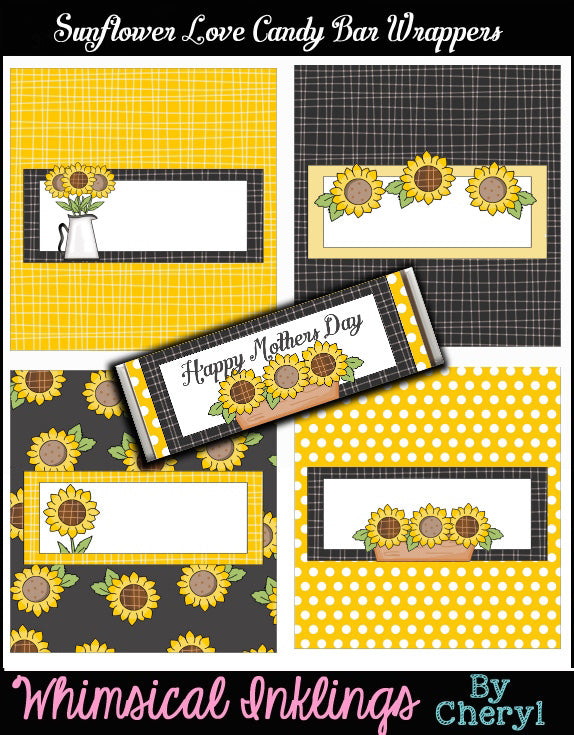 Sunflower Love Hershey Candy Bar Wrappers
