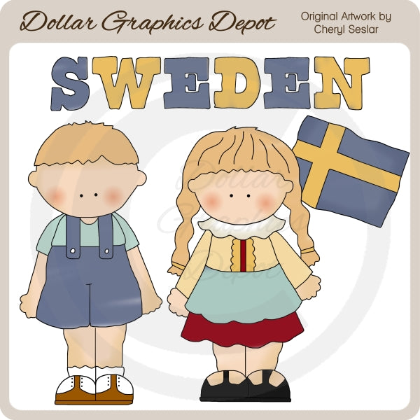 Swedish Kids - Clip Art