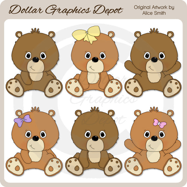 Sweet Baby Bears 1 - Clip Art - *DCS Exclusive*