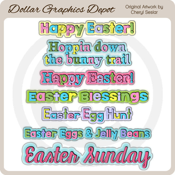 Sweet Easter Word Art - Clip Art