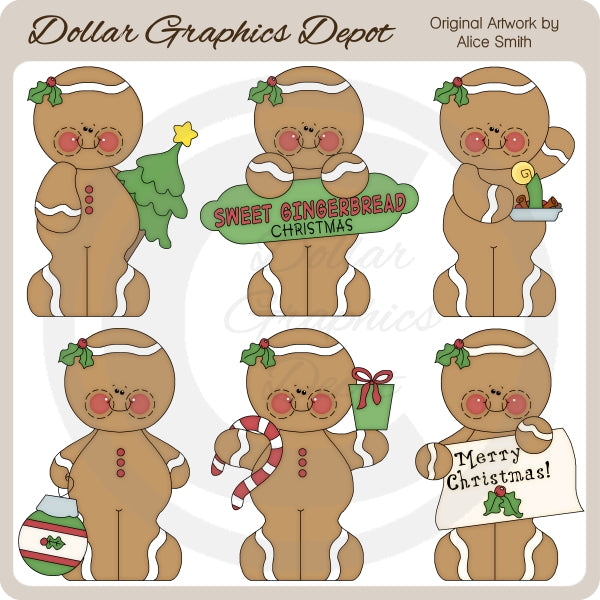 Sweet Gingerbread Christmas - Clip Art - *DCS Exclusive*
