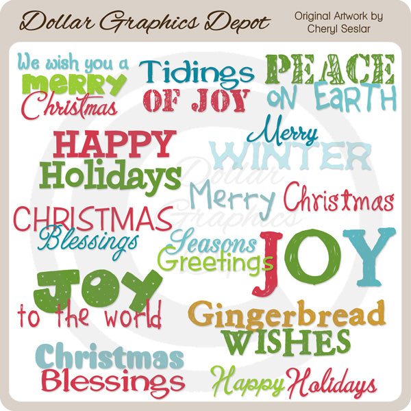 Sweet Holiday Word Art - Clip Art