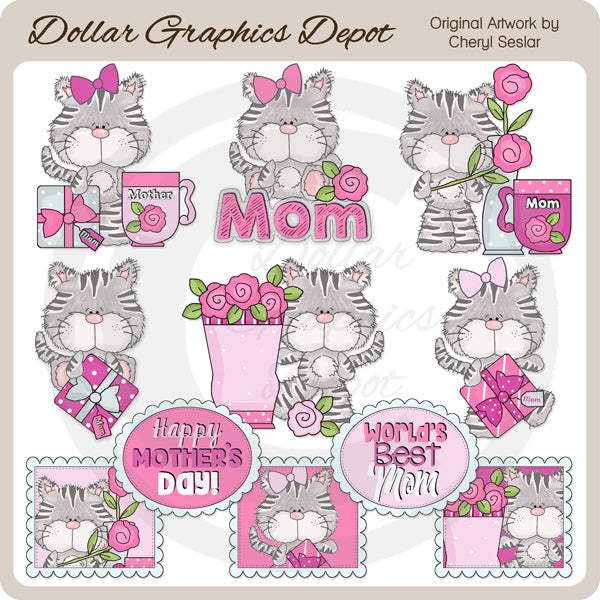 Sweet Kitty - Mother's Day - Clip Art