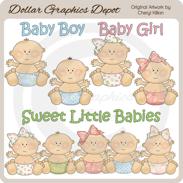 Sweet Little Babies - Clip Art