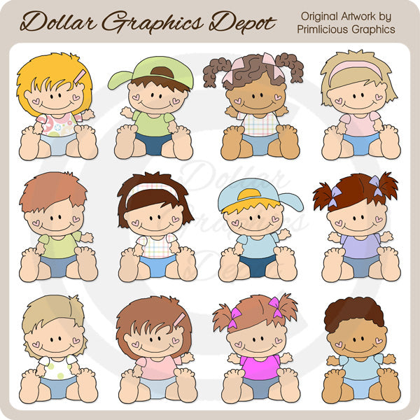 Sweet Toddlers - Clip Art