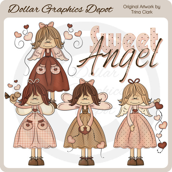Sweet Valentine Angels 1 - Clip Art