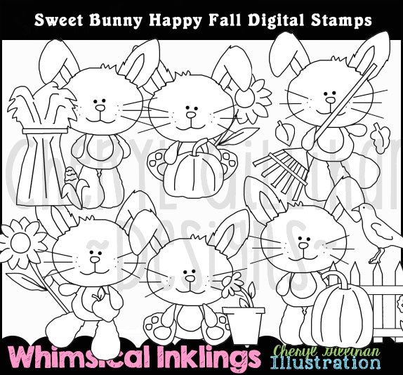 Sweet Bunny Happy Fall... Francobolli digitali