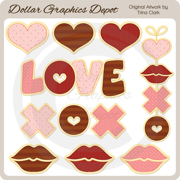 Sweetheart Cookies - Clip Art