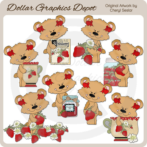 Sweetie Bears - Delizia alla fragola - Clip Art - *Esclusiva DCS*