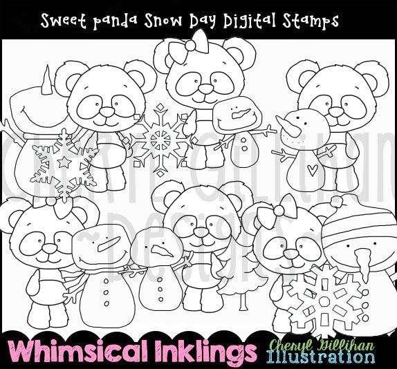 Sweet Panda_Snow Days - Digital Stamps