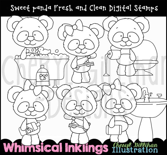 Sweet Panda_Fresh & Clean - Digital Stamps