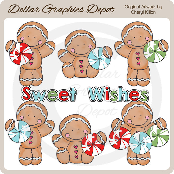 The Gingerbreads - Sweet Wishes - Clip Art